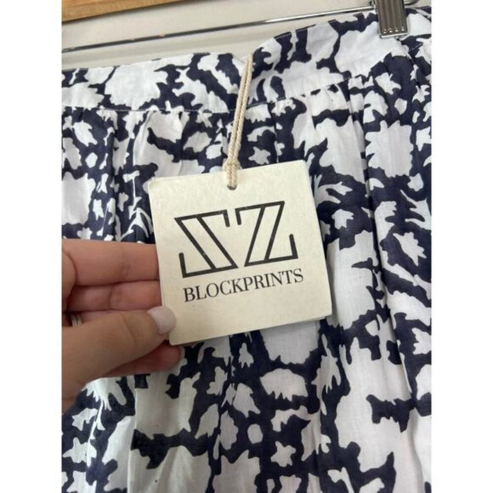 NWT SZ Block Prints Tier Midnight Blue & White Pull Over Maxi Skirt Size: Large - Picture 3 of 6